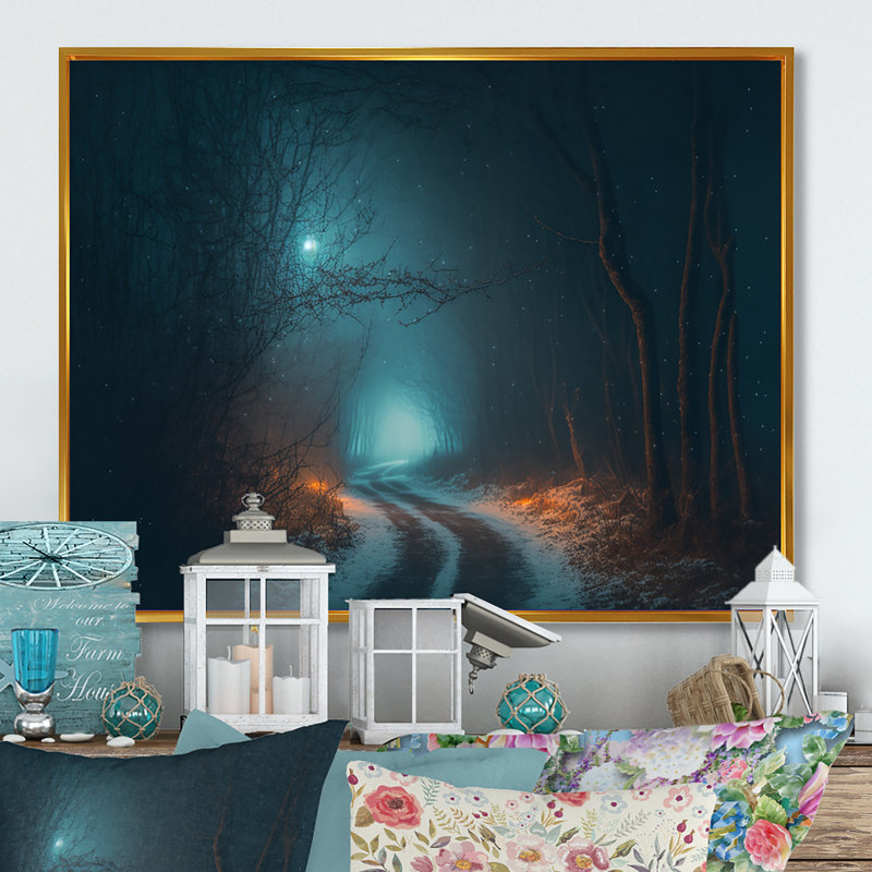 " Wintercalm During Forest Winter Time IV ", 24" H x 32" W x 1" D, Gold Floater Frame Canvas