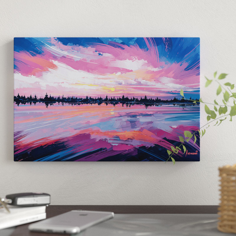 « sky mirror », reproduction d’impression sur toile tendue, H 26 po x l 40 po x P 1,5 po, Toile tendue, Pas de tapis