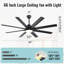 168cm Ceiling Fan with LED Lights-427558847