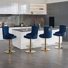 Set of 4 Swivel Upholstered Adjustable Height Counter Stool With Metal Frame