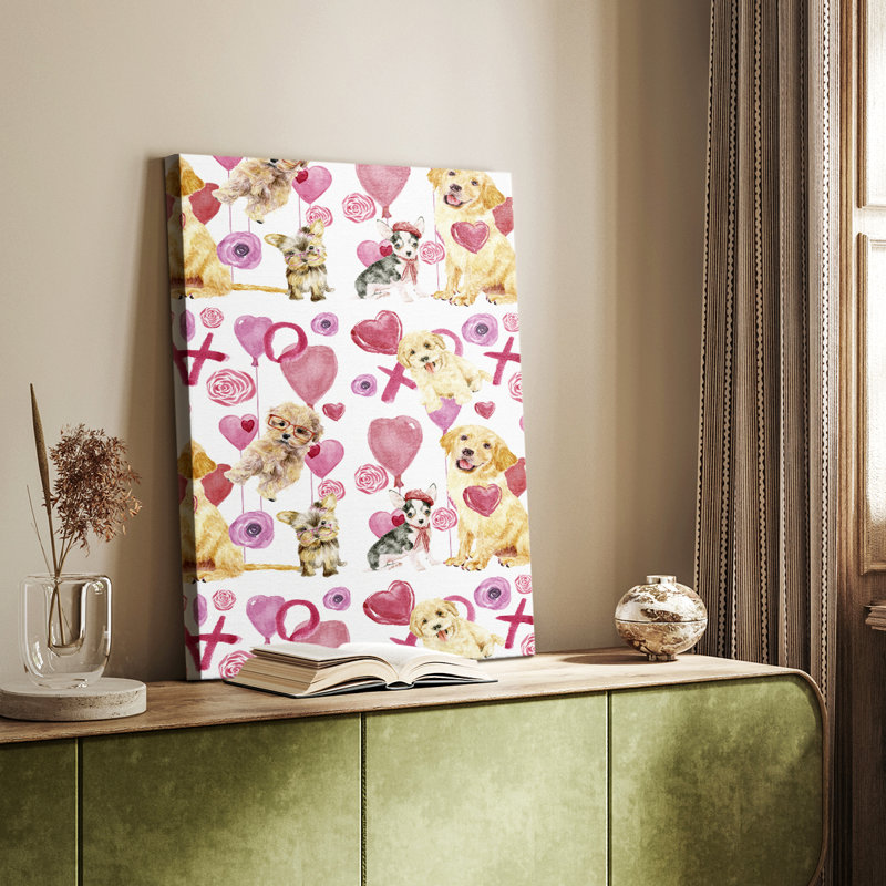 Puppy Valentine Collection E - galerie sur mesure, H 12 po x l 8 po
