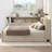 Mesa Wooden Daybed with Storage Shelves & Twin Trundle