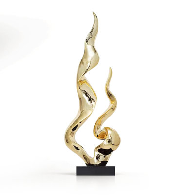 Sculpture moderne en résine abstraite avec base en marbre, pièce décorative faite à la main