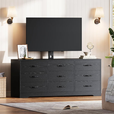 August Grove 9 Drawers Television Stand with Adjustment for 32-85 inch TVs  for Living Room, Bedroom | Wayfair