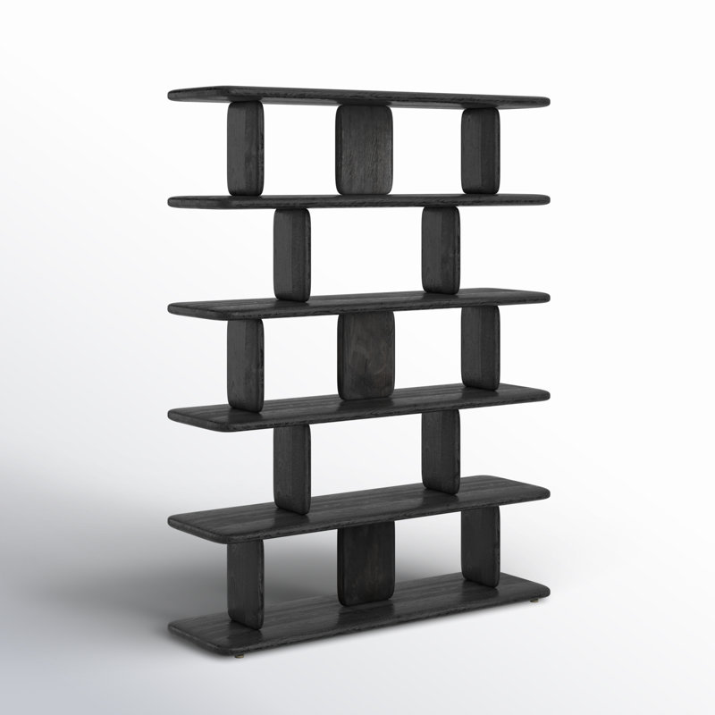 Magdalena 48'' W Solid Wood Shelving Unit, Charcoal