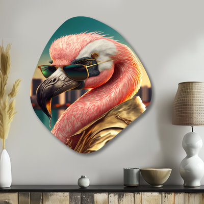 Luken - Flamingo Gangster Mafia nébuleuse en forme de décoration murale irrégulière en métal