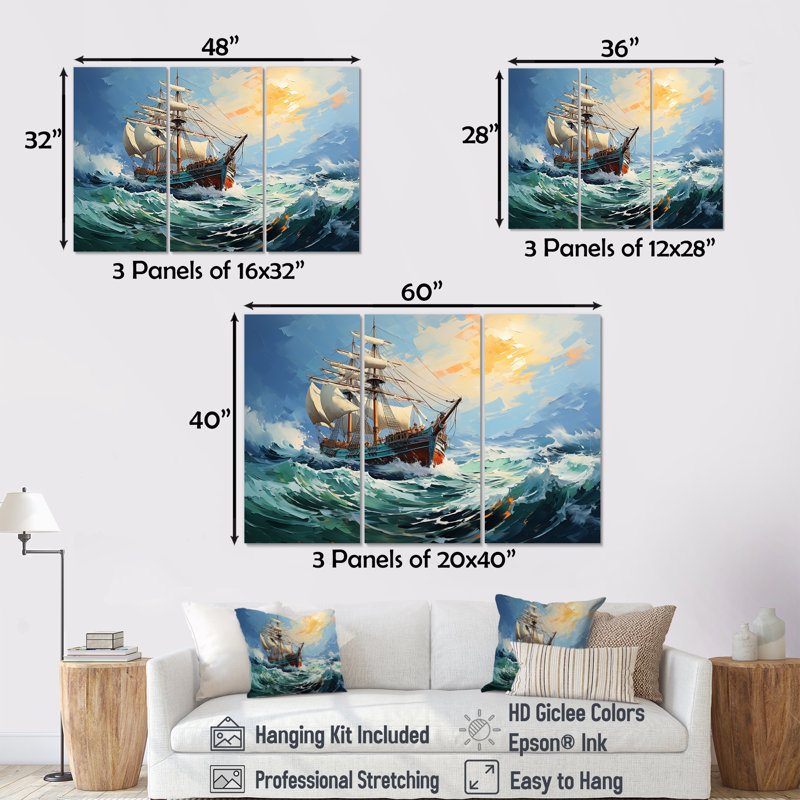 The Pirate Boat Odyssey's Voyage III - Classics, art mural, H 28 po x l 36 po