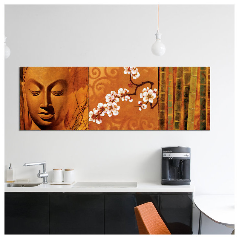 «Buddha Panel I», impression sur toile tendue, H 12 po x l 36 po x P 1,5 po, Toile tendue