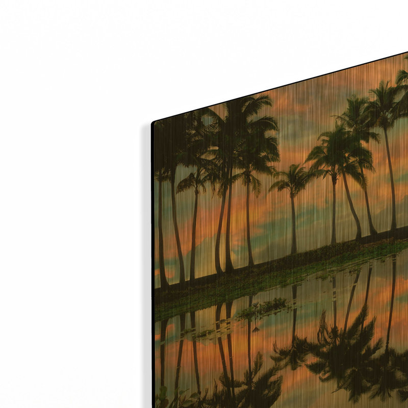 «Palm Reflections» par Dennis Frates, art mural en métal, 24 po x 16 po, 24"x16"