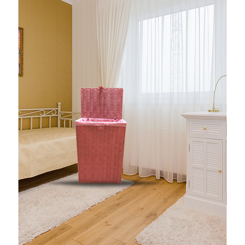 Resin Laundry Bin, Pink, Large (58 cm x 45 cm x 32 cm)