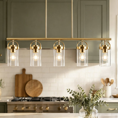 5-light Chandelier With Clear Glass