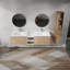Meuble-lavabo mural 72 po avec lavabo et armoire latérale, portes à fermeture en douceur 72 po