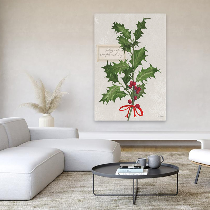 Joyful Tidings VI - Baies, branches de branches, art de Noël, H 60 po x l 40 po