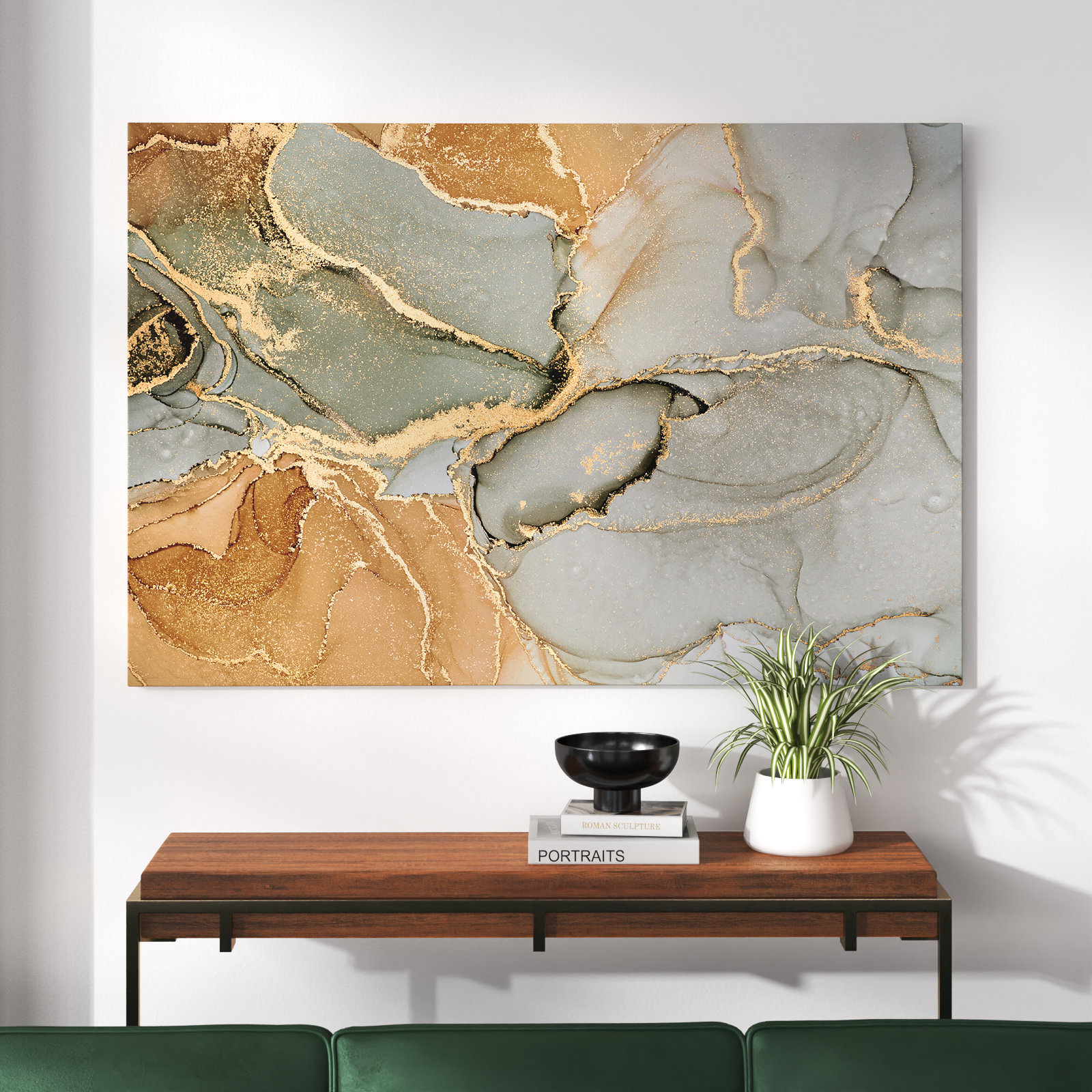 The Twillery Co. Brown Luxury Abstract Fluid IV - Painting on Canvas ...