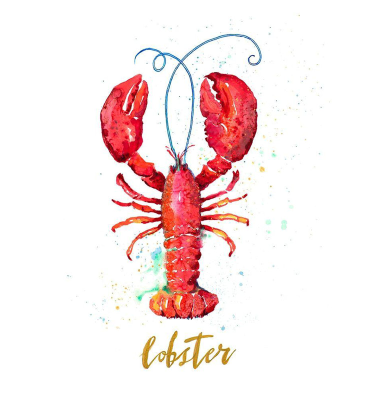 "Breakwater Bay Pinto", art sur toile tendue par Patricia: Red Lobster, H 47 po x l 36 po