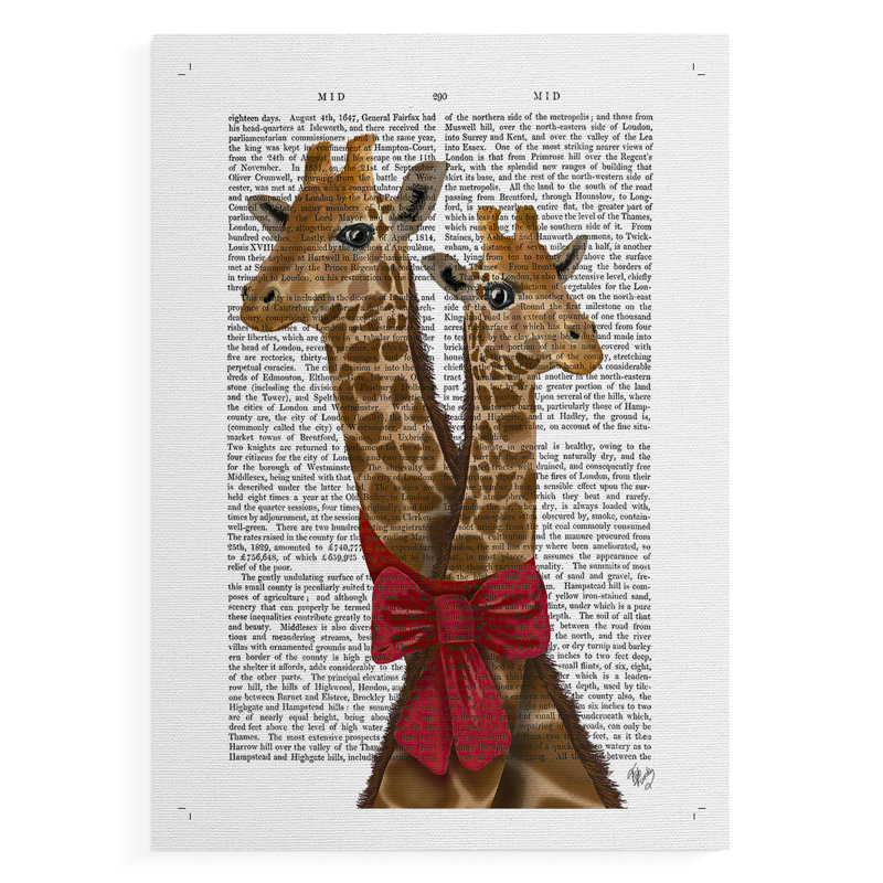 Girafes et nœuds - impression sur toile seulement - non encadrée, H 18 po x l 12 po