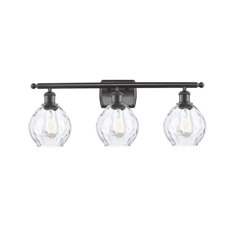 Éclairage pour salle de bain 3 lumières Pomeroy, Transparent, Ampoule DEL 6 watts Vinage, Bronze huilé