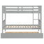 Lit simple superposé en bois d'hévéa simple avec lit gigogne, convertible en lit simple, lit superposé simple avec échelle et garde-corps de sécurité-269706161
