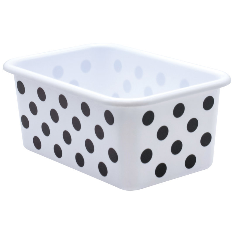 Grand casier de rangement à pois, H 7,75 po x l 11,38 po x P 5 po, Blanc