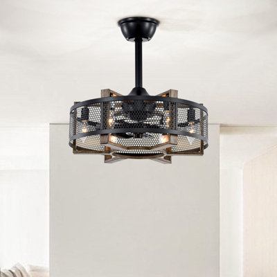 Peaslee 18.9" Cage Ceiling Fan with Remote