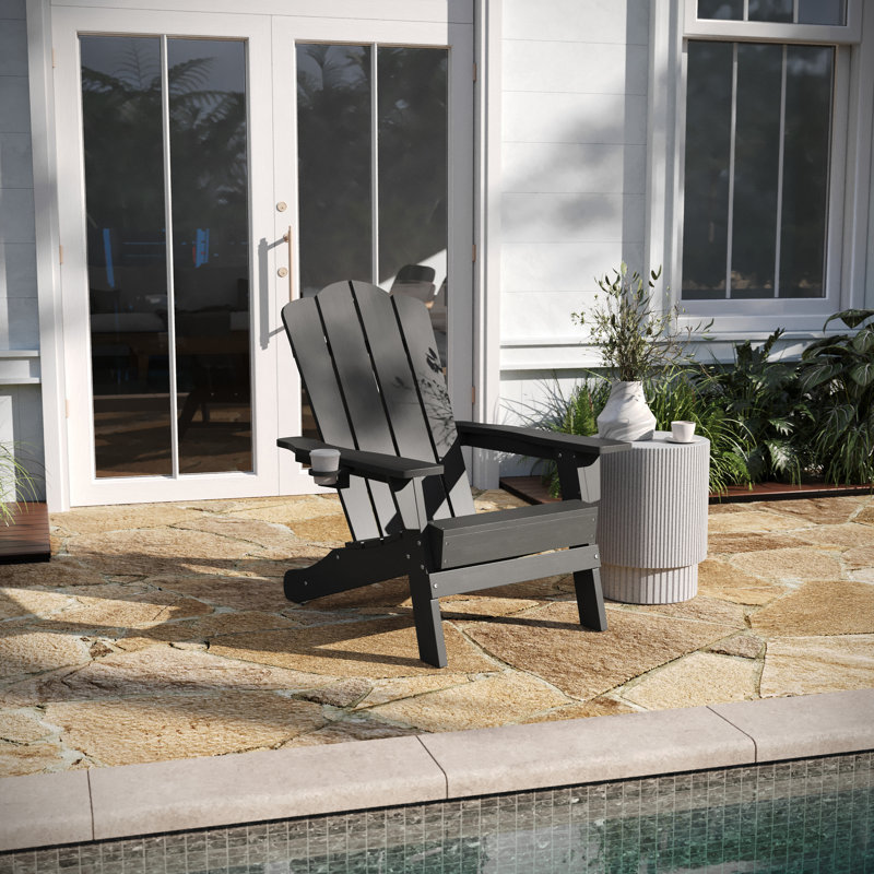 Chaise Adirondack en plastique Collis, gris