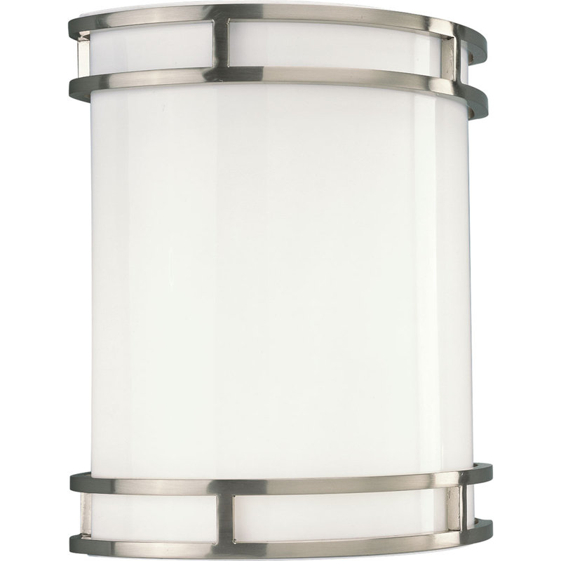 Brushed Nickel LED Wall Sconce with White Acrylic Diffuser