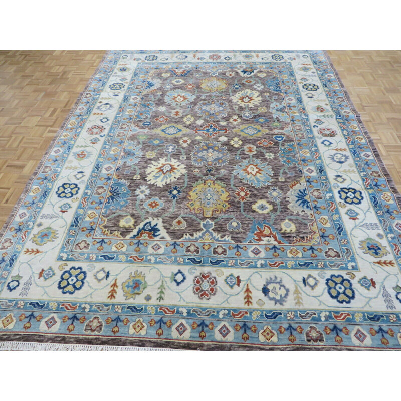 Tapis oriental brun Oushak coloré noué à la main 9 x 11 pi 8 po 0F263B7167F04E42A85D001328BFA204