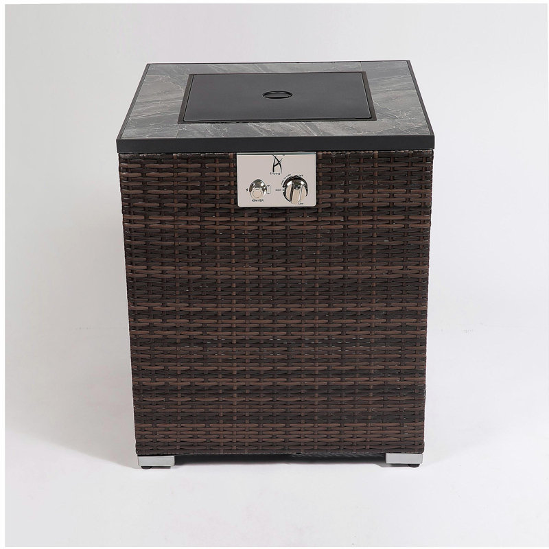 Outdoor Fire Pit Column, Propane Fire Column Decorative Gas Fire Pit Table Garden Corner Fire Table