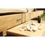 Quincy Teak Outdoor Reclining Chaise Lounge with Sunbrella Cushion and Tray-491079035