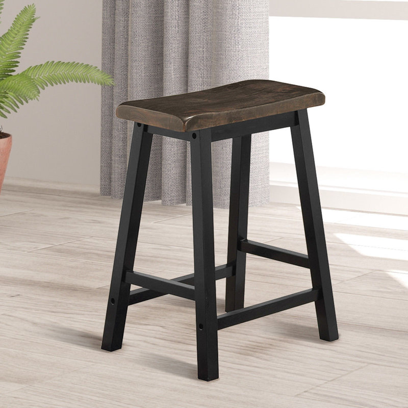 Anyfer Solid Wood Counter Stool, Gray
