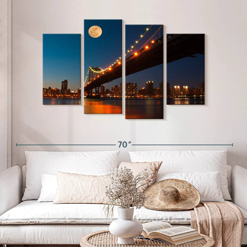 Moonlit Manhattan Bridge