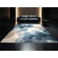 Tapis moelleux moelleux à motif abstrait moderne et contemporain Abson Clouded - gris et bleu ciel-370529935