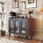 Black&Walnut Solid Wood Sideboard
