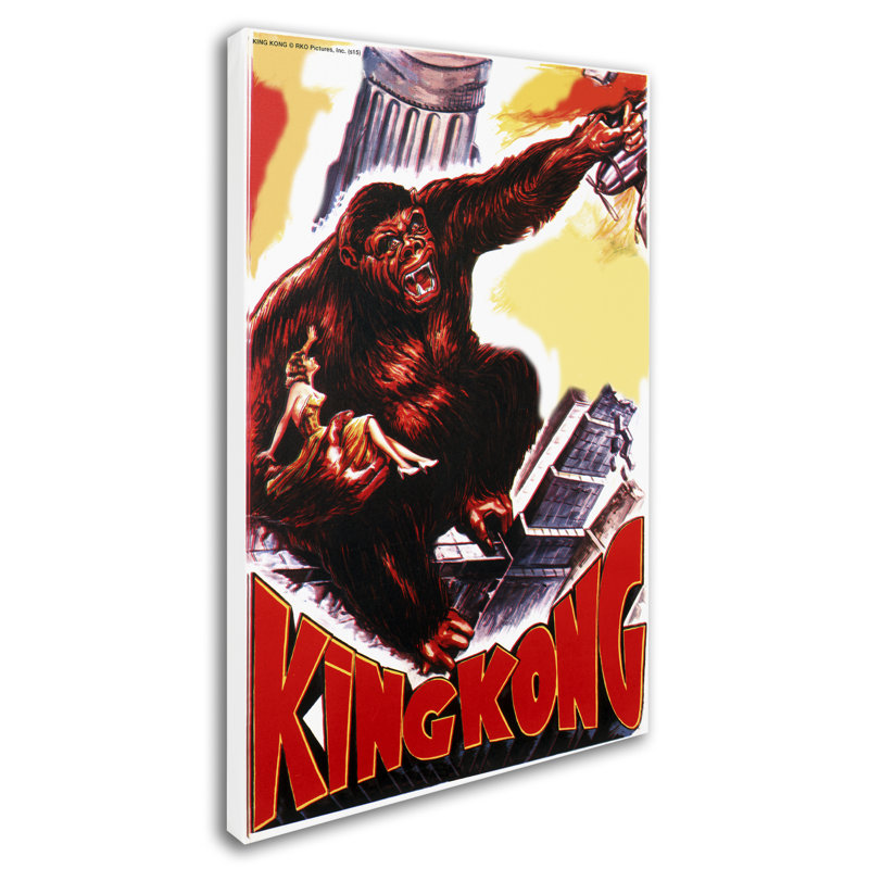 « king kong 4 », affiche rétro sur toile, H 19 po x l 12 po x P 2 po