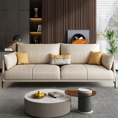 Khaki Genuine Leather Standard Sofa cushion Loveseat