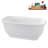 59" Streamline Soaking Glossy White Freestanding Tub and Tray With Internal Drain-101412696