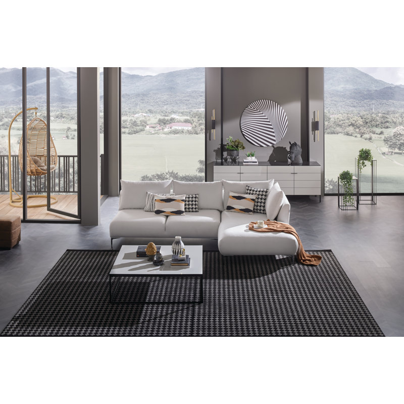 Canapé modulaire symétrique 68,11 po Dianalaura, 100 % polyester blanc