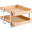 Tiroir en bois à 2 niveaux pour armoire, glissière à fermeture en douceur, rails en métal, rangement solide à hauteur réglable, réglages