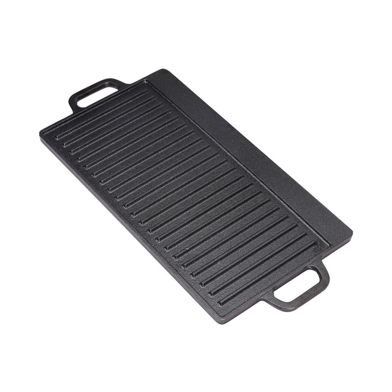 Rectangular Cast-Iron Reversible Griddle & Grill Pan
