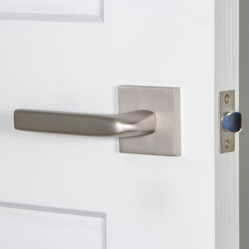 Rosette Viaggio avec levier Milano, Nickel satiné, Carrée, Contemporary Tapered Lever
