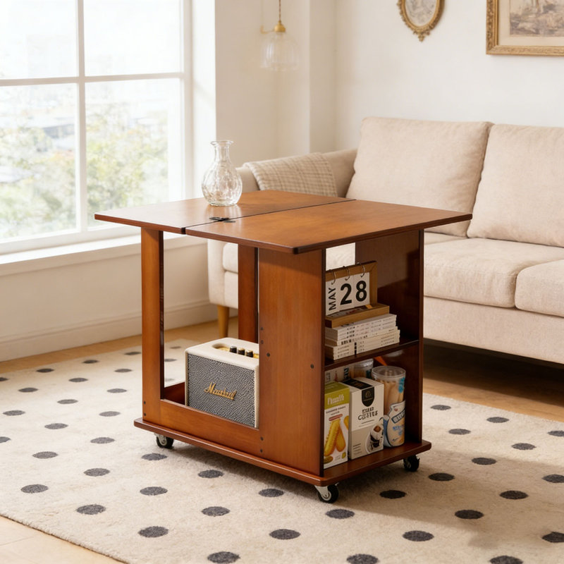 Table pliante en bambou, Noyer 0