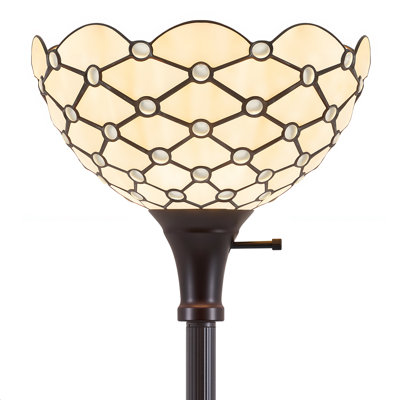 11" Glass lampshade 70" Floor Lamp with Rotary Socket, Traditional Standing Lamp for Home Accent Lighting