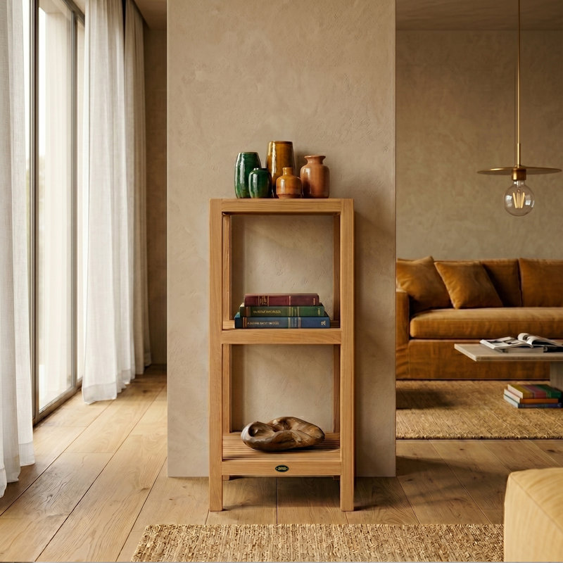 Millton Teak Bathroom Shelves