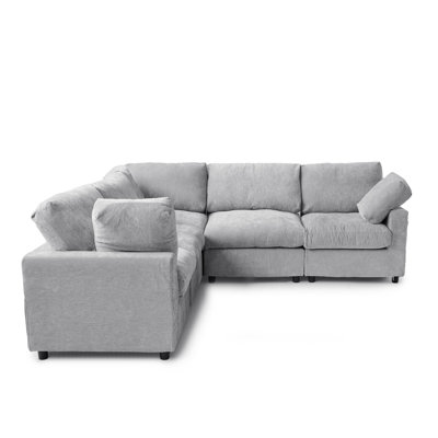 Kessi 5-piece Slipcovered Sectional