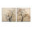 Minimalism Beige Maple Tree Melody IV - Tree Maple Acrylic Wall Art Glass Set Of 2-103920149
