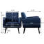 Fauteuil en polyester touffeté l 29,75 po avec pieds en bois massif Almeda-2115832555