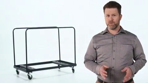 Black Steel Folding Table Dolly with Swivel Casters