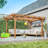 Wooden Pergola Gazebo - Brown Outdoor Structure For Garden, Deck & Climbing Plants-121543419