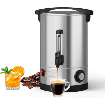 Urne à café commerciale 110 tasses 16L 4,2 gallons, cafetière thermique à double paroi en acier inoxydable 304, distributeur d'eau chaude de grande capacité pour les réceptions de buffet de mariage