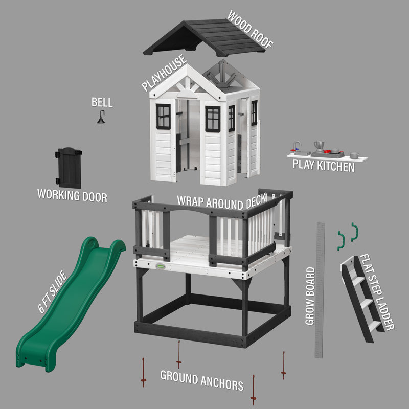 Backyard Discovery 305.41cm W x 190.5cm D Outdoor Playhouse with Kitchen